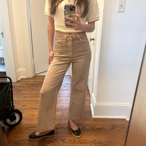 PAIGE Tan Women's Anessa Wide Leg Flare Jeans